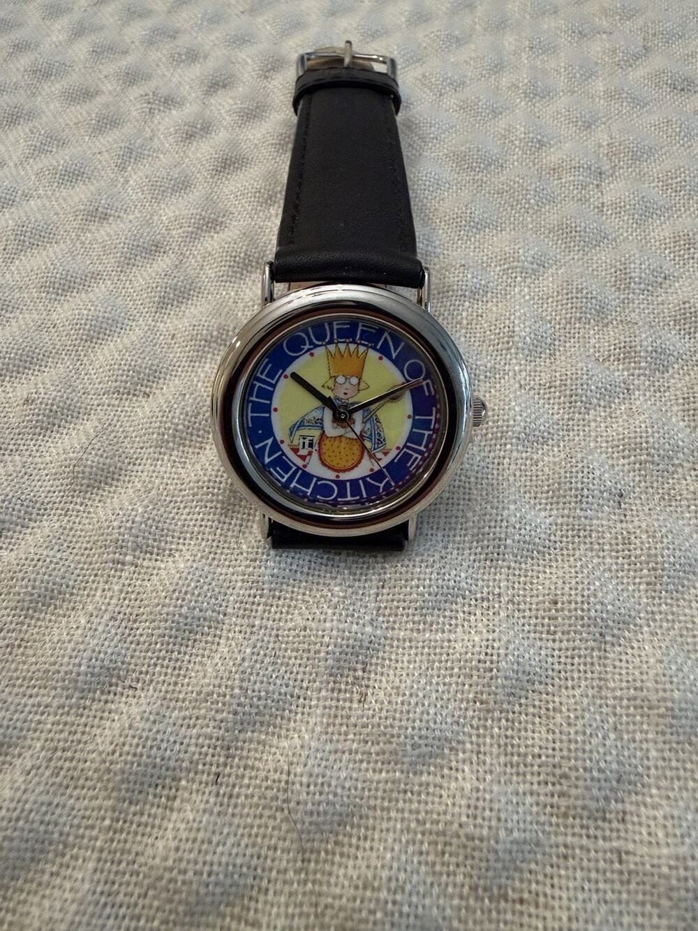 Mary Engelbreit The Queen of the Kitchen Collector Watch Quartz Untested Leather